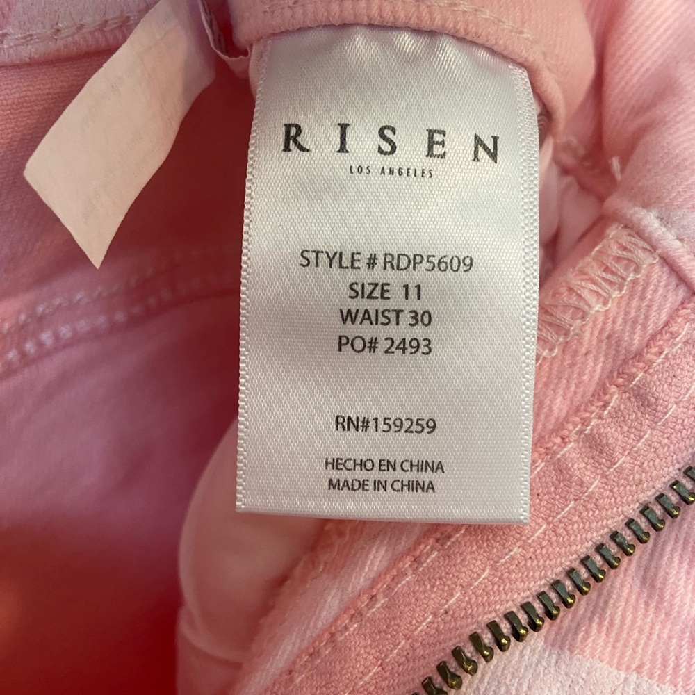 Risen Baby Pink Star Print High Rise Jeans - Picture 13 of 14